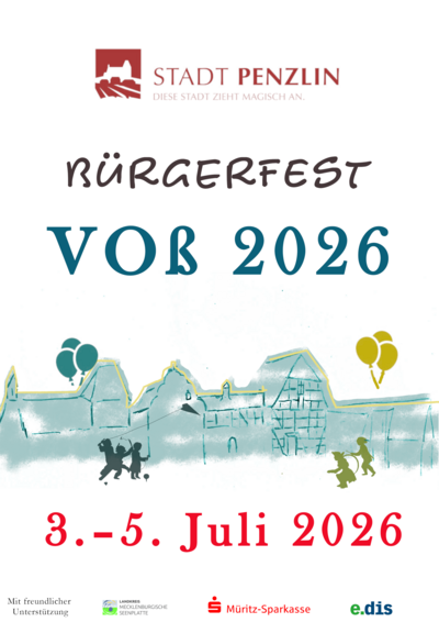 B�rgerfest �Vo� 2026� vom 3.-5. Juli 2026 in Penzlin